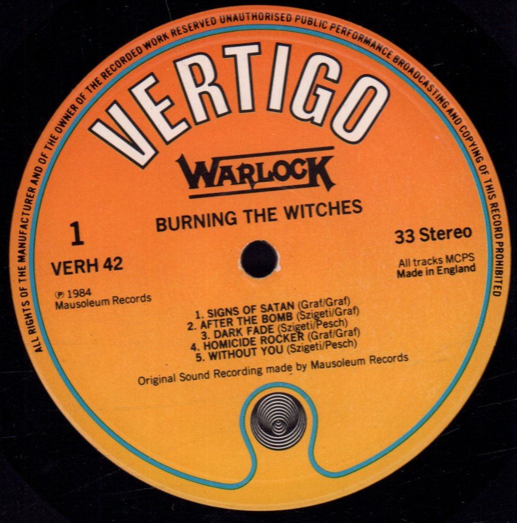 Warlock - Burning The Witches - Lp