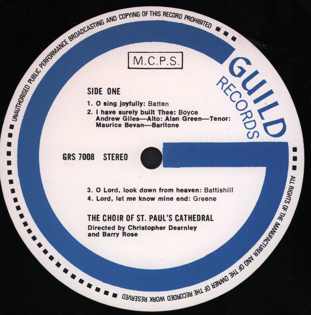 Choir Of St. Paul's Cathedral - Music For A Great Cathedral - Lp