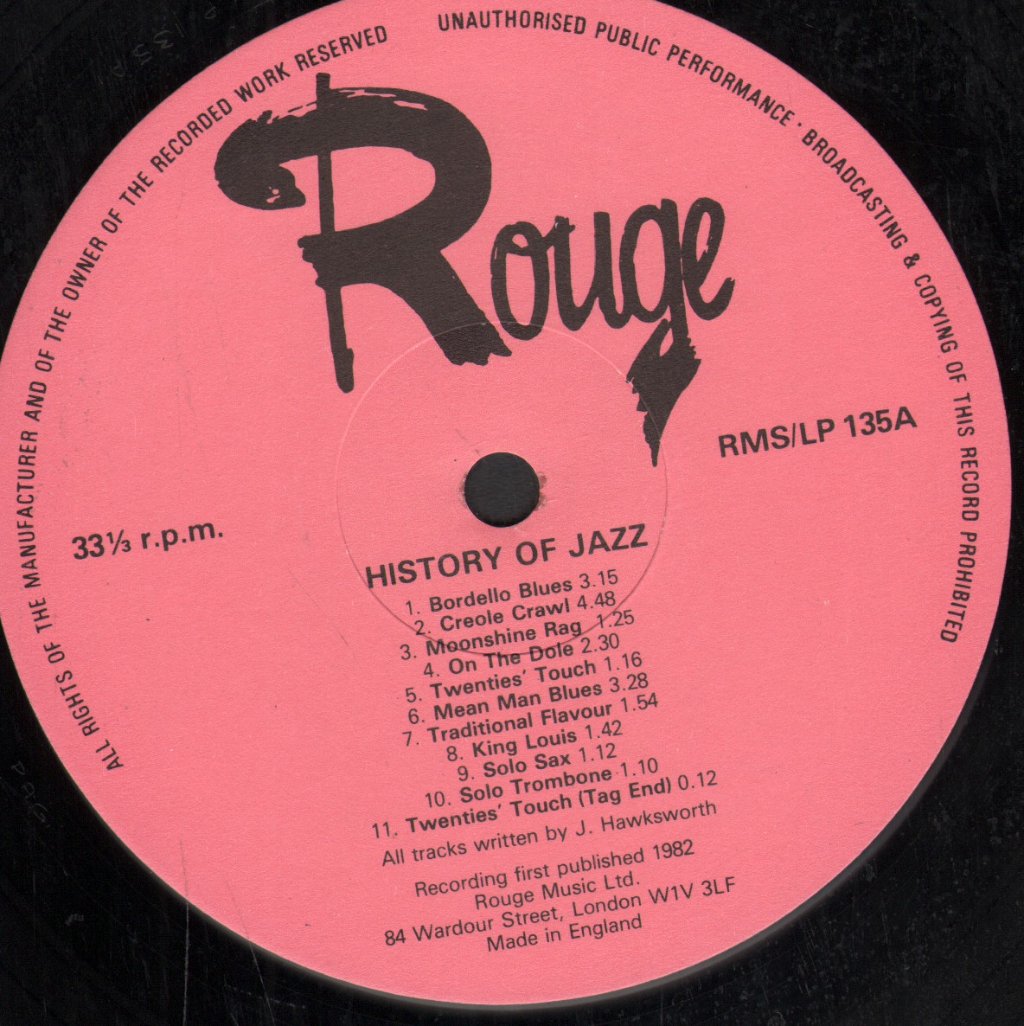 Johnny Hawksworth Jazz All Stars - History Of Jazz - Lp