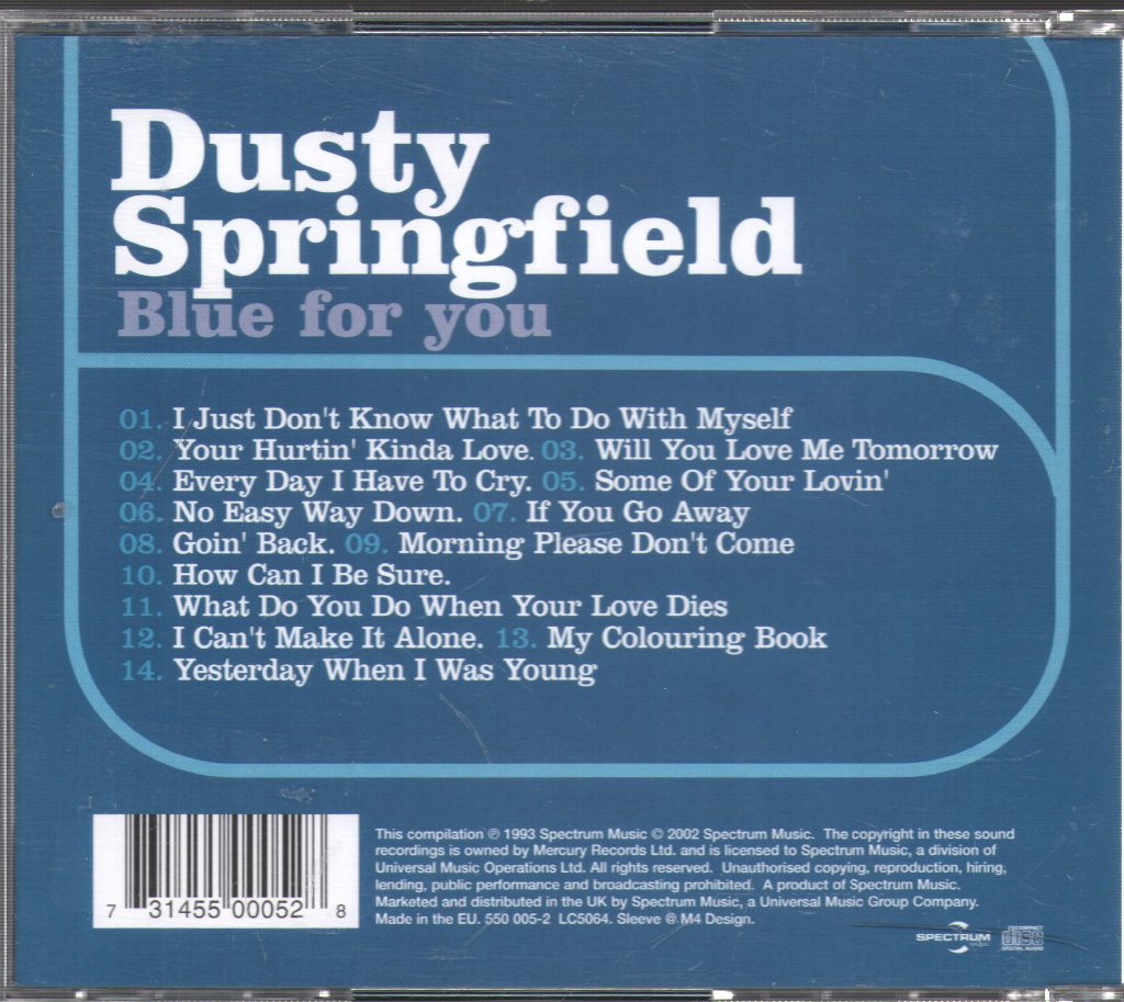 Dusty Springfield - Blue For You - Cd