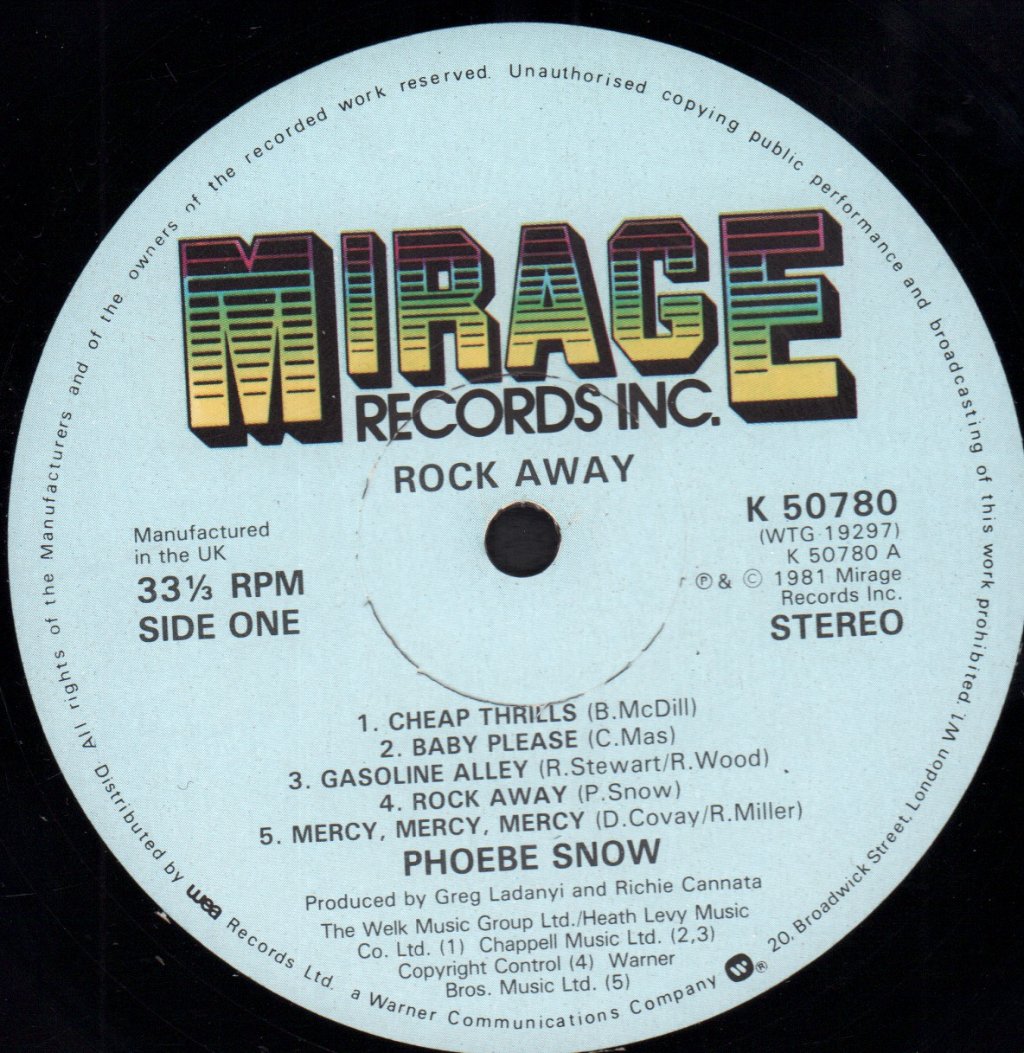 Phoebe Snow - Rock Away - Lp