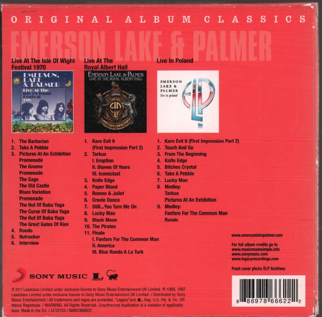 Emerson, Lake & Palmer - Original Album Classics - Cd Set
