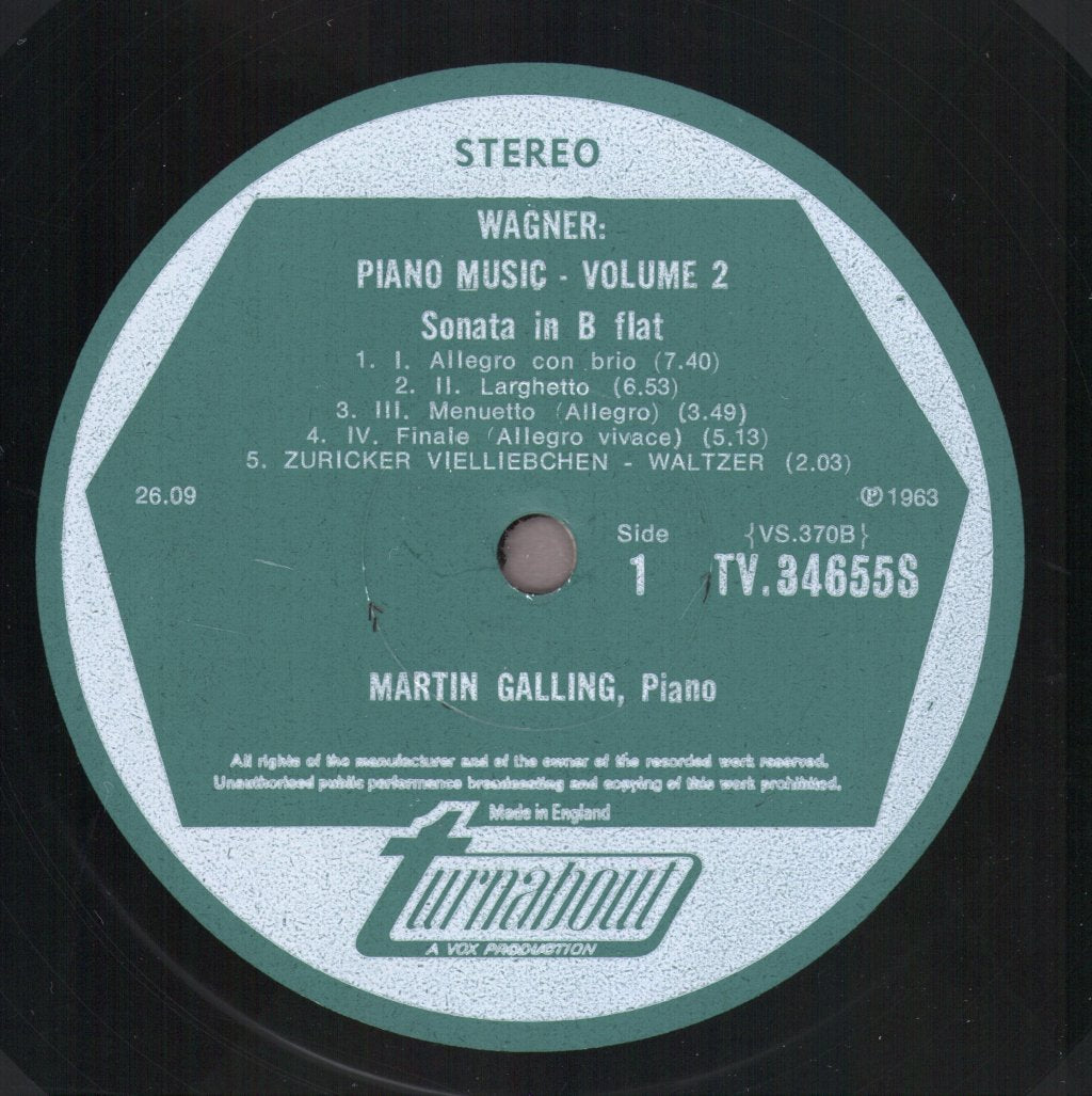 Martin Galling - Wagner Piano Works Volume I - Lp
