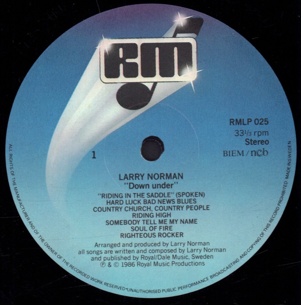 Larry Norman - Down Under But Not Out - Lp
