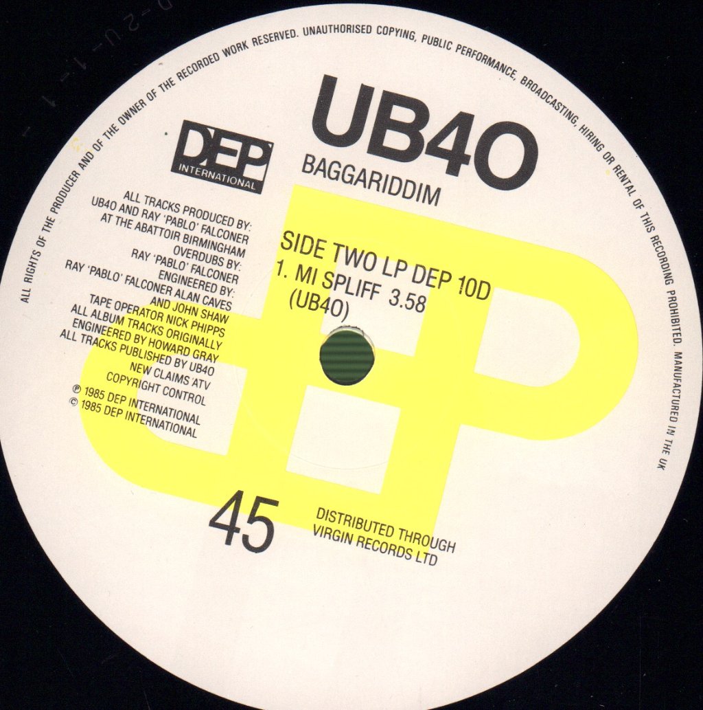 UB40 - Baggariddim - Double Lp