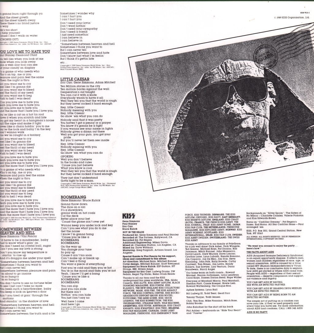 Kiss - Hot In The Shade - Lp