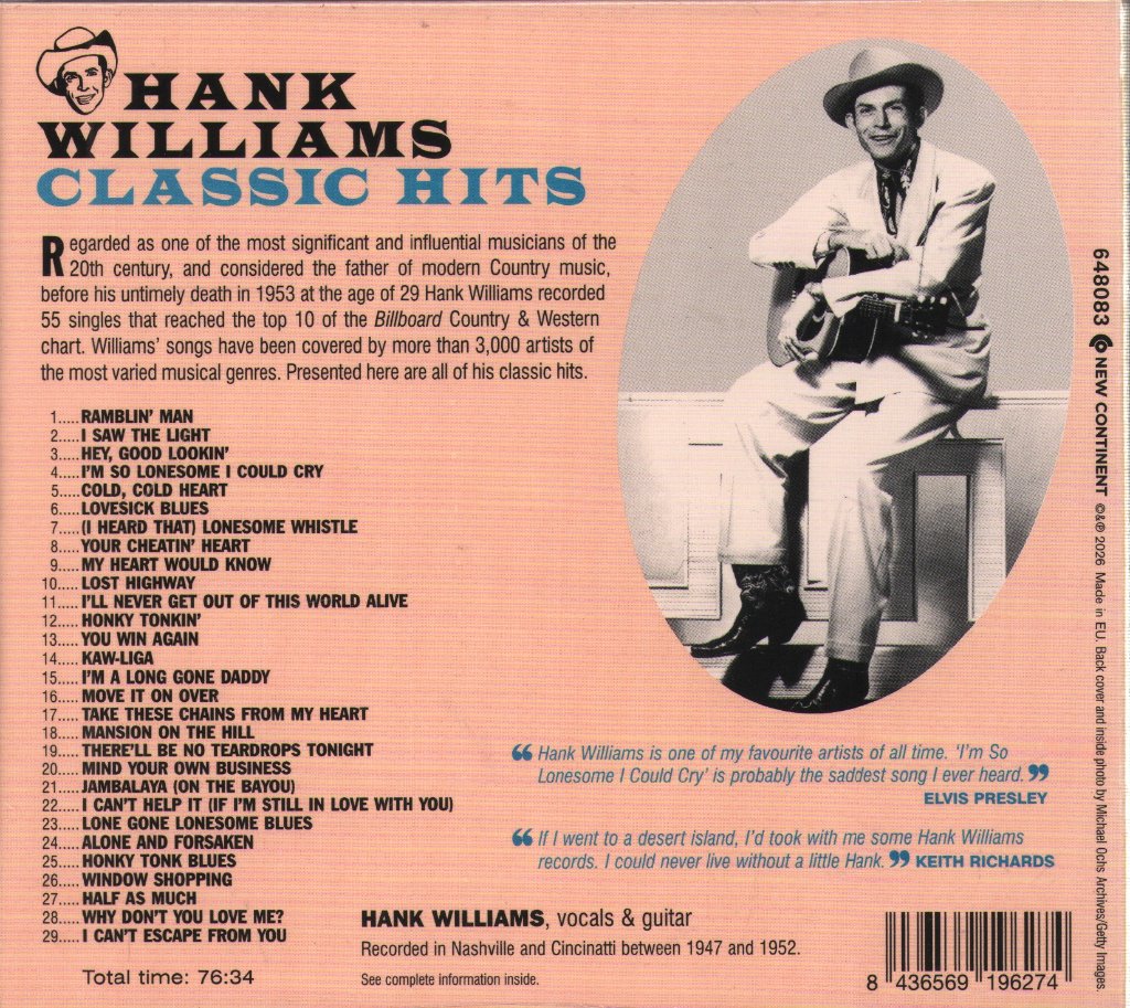 Hank Williams - Classic Hits - Cd