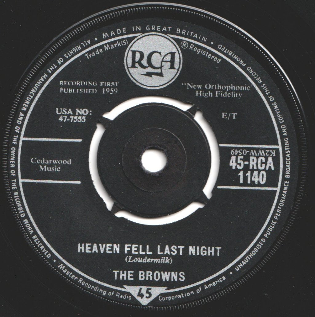 Browns - Three Bells - 7 Inch