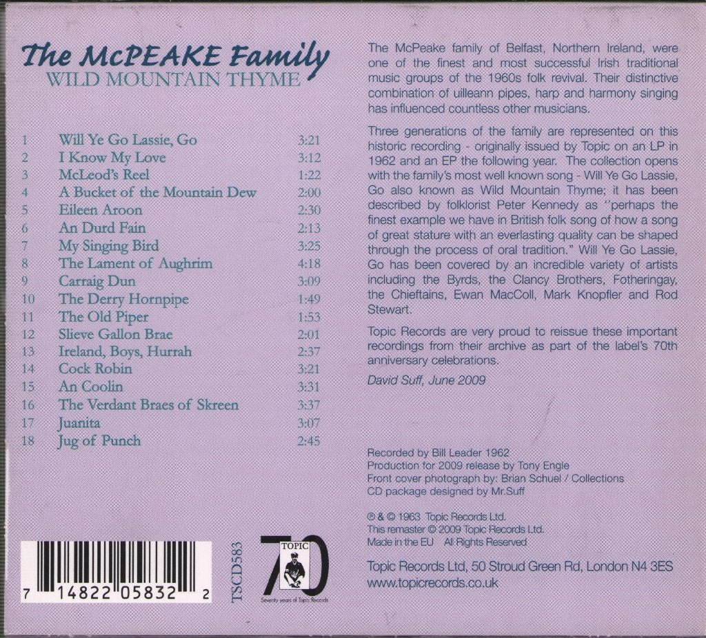 Mcpeake Family - Wild Mountain Thyme - Cd