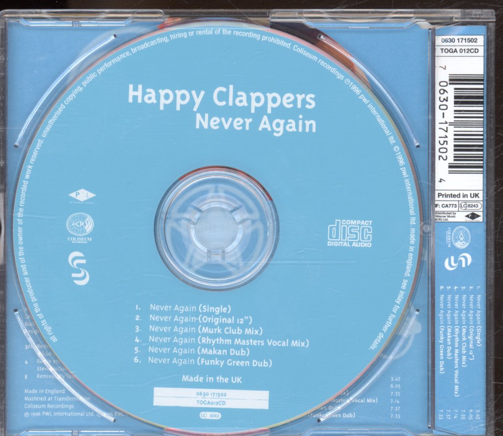 Happy Clappers - Never Again - Cd