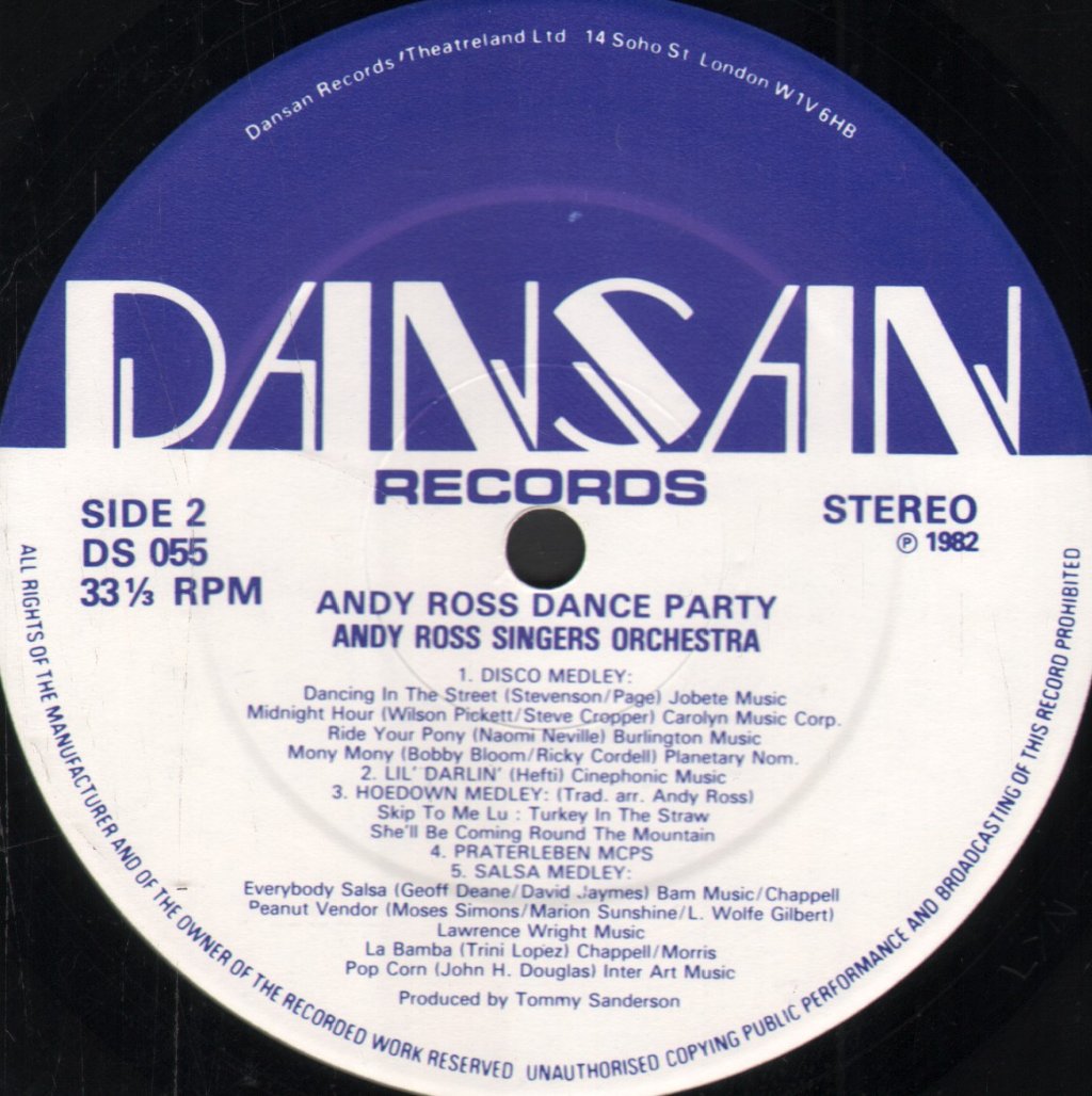 Andy Ross Orchestra & Singers - Andy Ross Dance Party - Lp