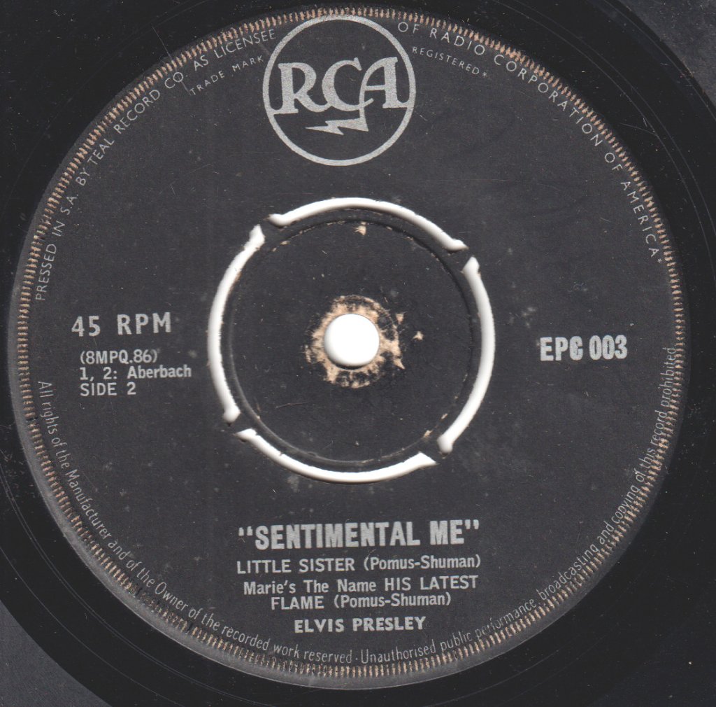 Elvis Presley - Sentimental Me - 7 Inch