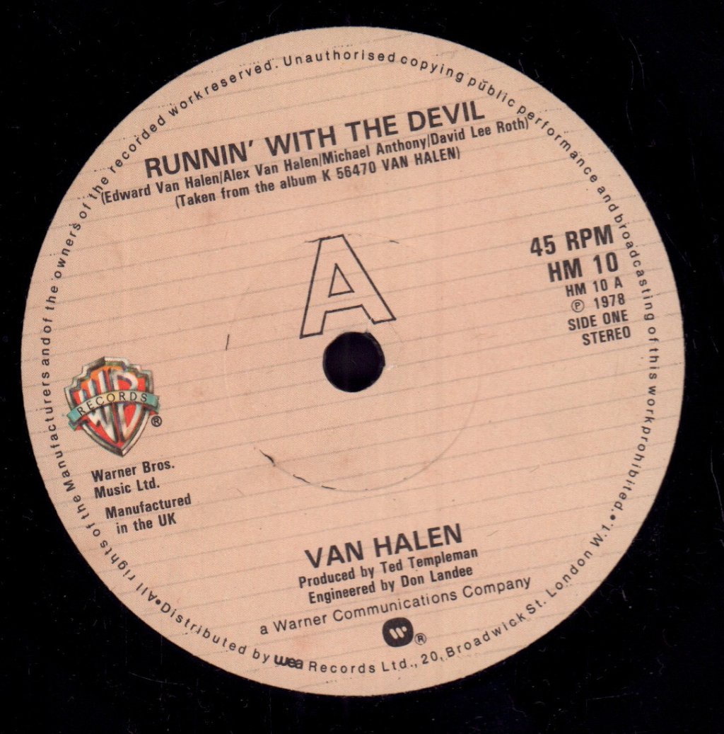 Van Halen - Runnin' With The Devil - 7 Inch