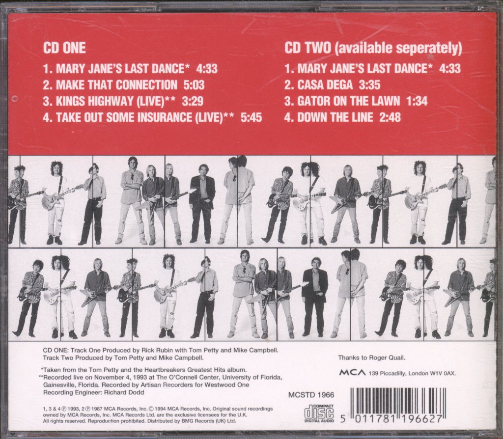 Tom Petty And The Heartbreakers - Mary Jane's Last Dance - Cd