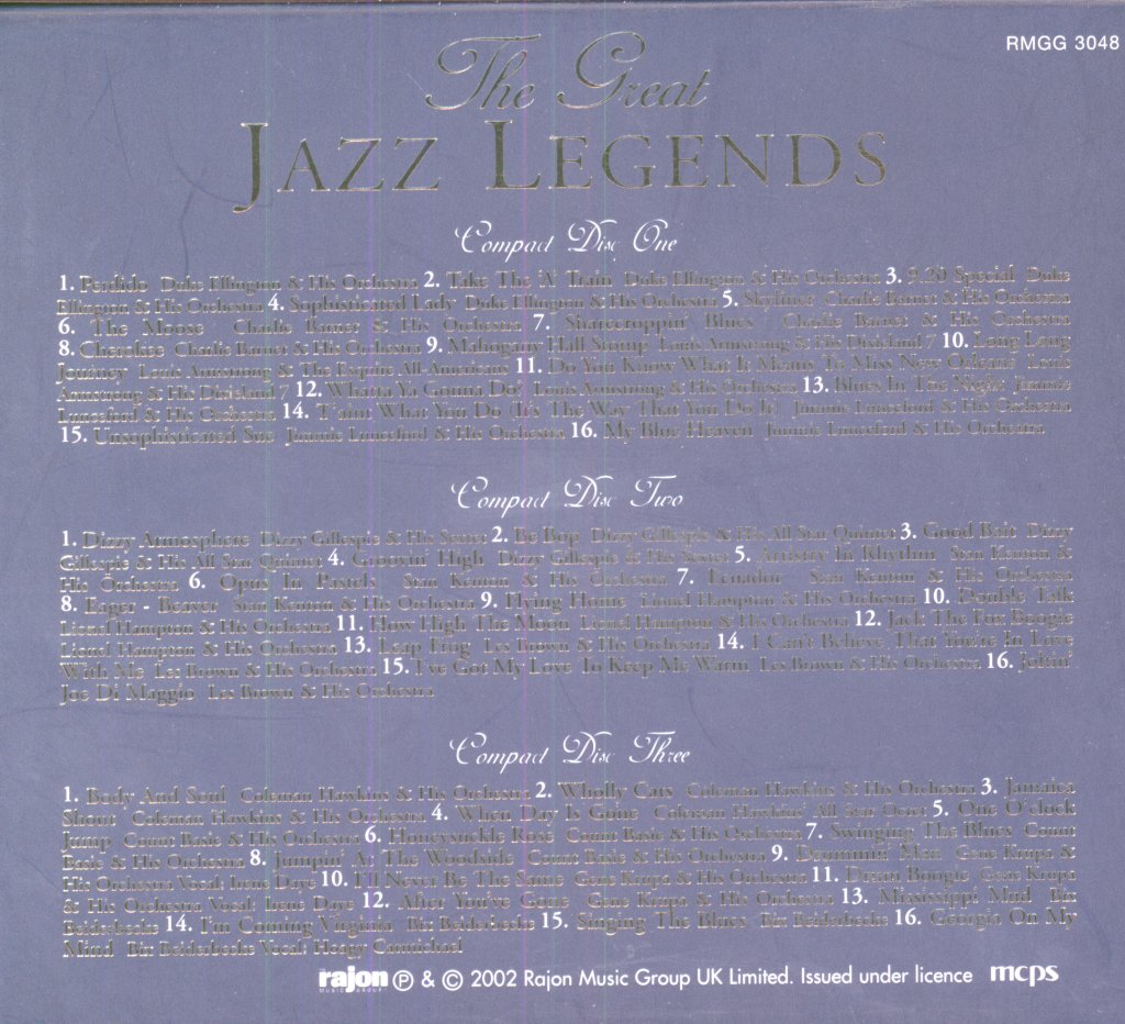 Various Artists - Great Jazz Legends - Cd Set