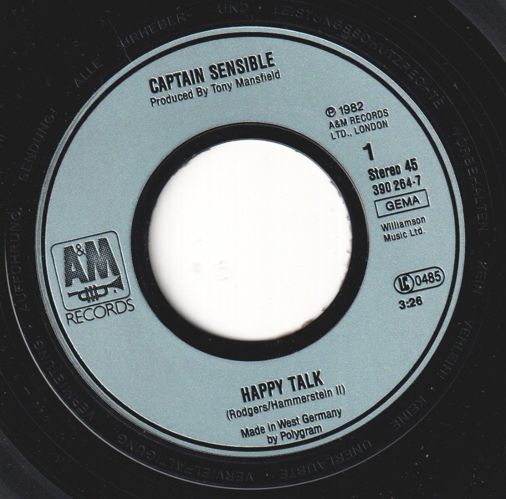 Captain Sensible - Happy Talk - 7 Inch