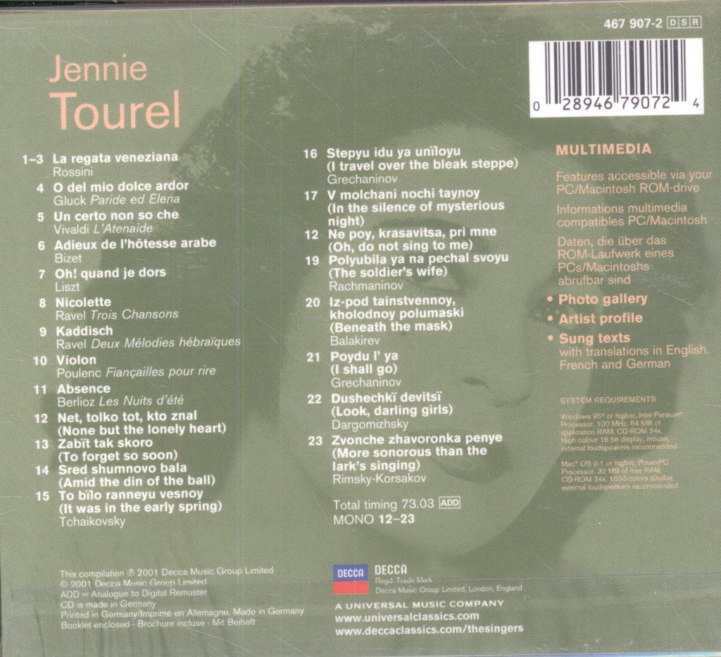 Jennie Tourel - Singers: Jennie Tourel - Cd