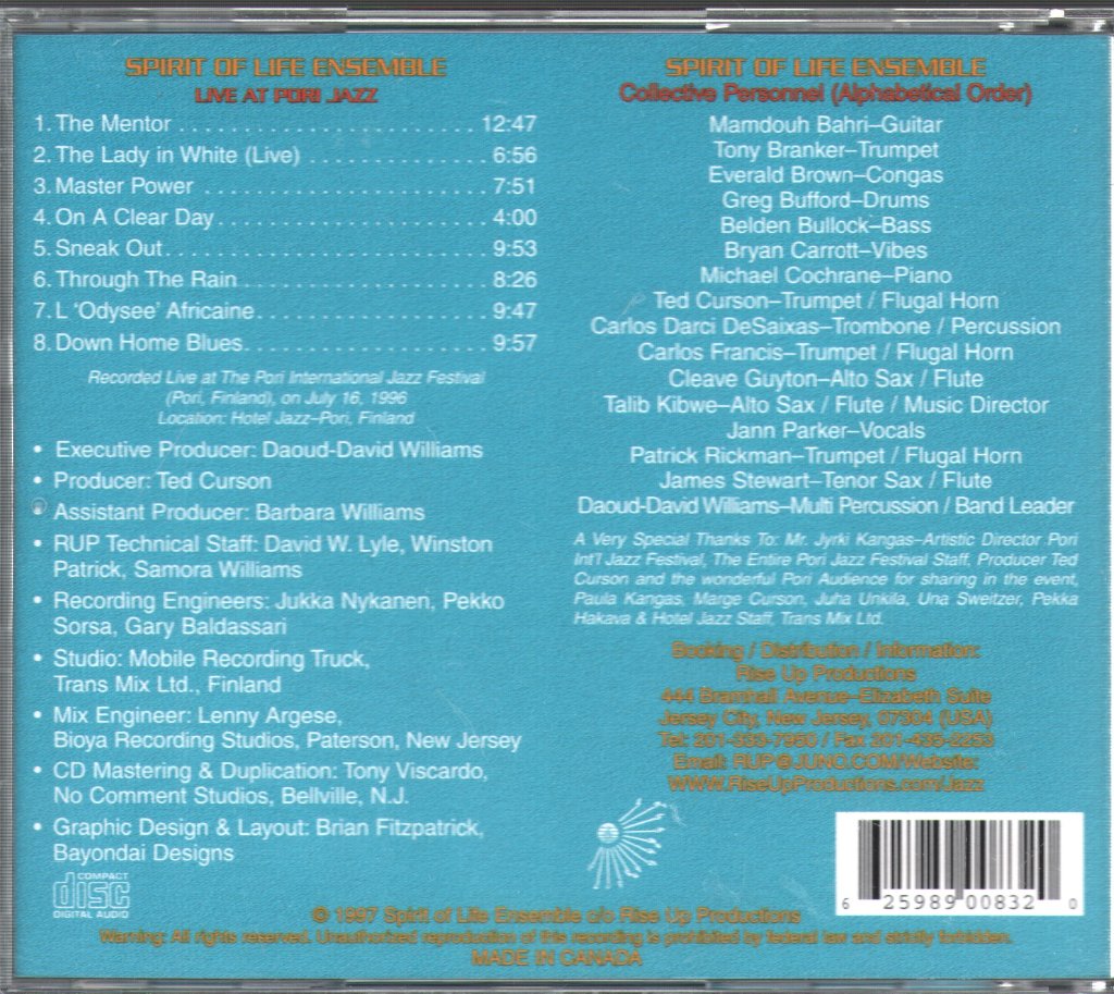 Spirit Of Life Ensemble - Live At Pori Jazz - Cd