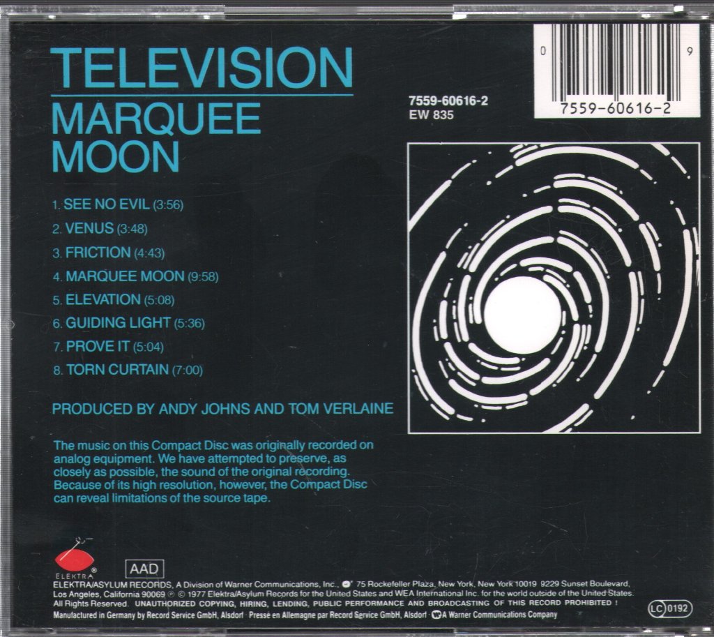 Television - Marquee Moon - Cd