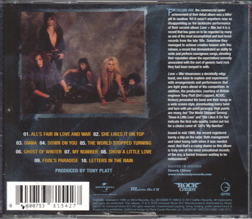 Lillian Axe - Love + War - Cd