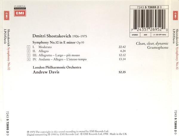 London Philharmonic Orchestra, Andrew Davis - Shostakovich - Symphony No. 10 in E minor - Cd