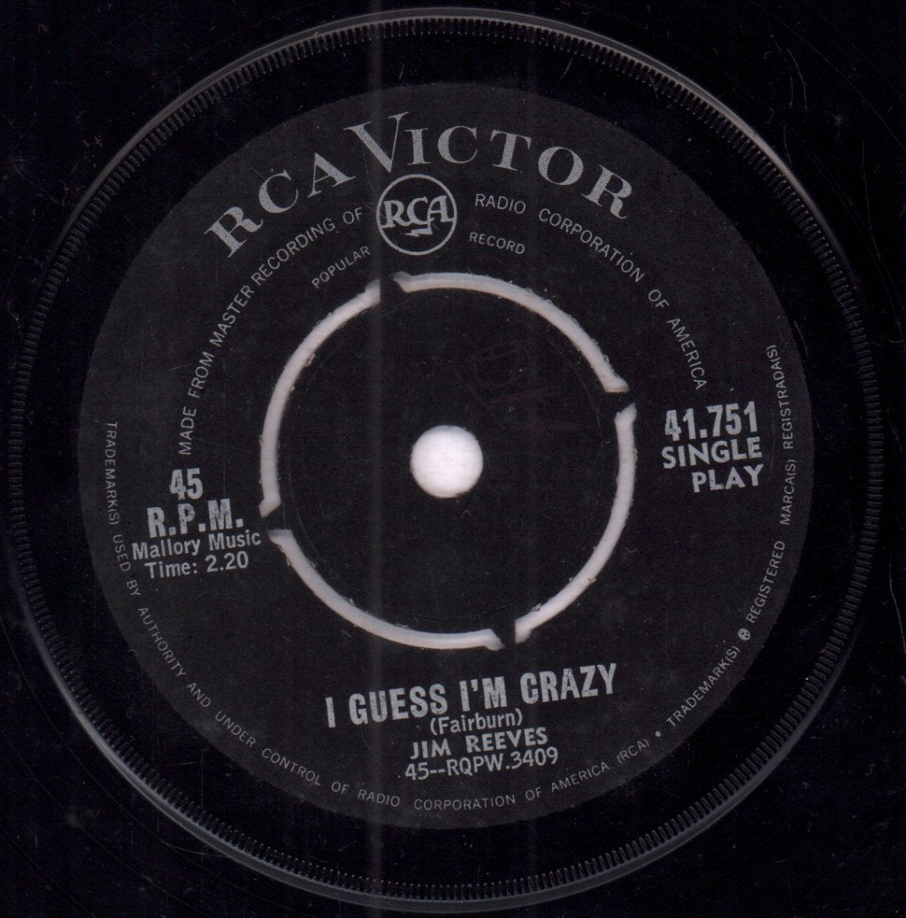 Jim Reeves - I Guess I'm Crazy - 7 Inch