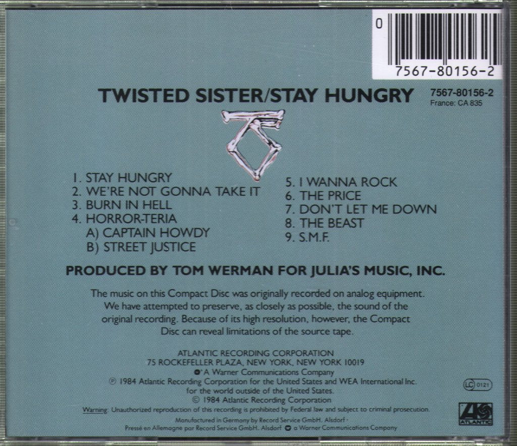 Twisted Sister - Stay Hungry - Cd