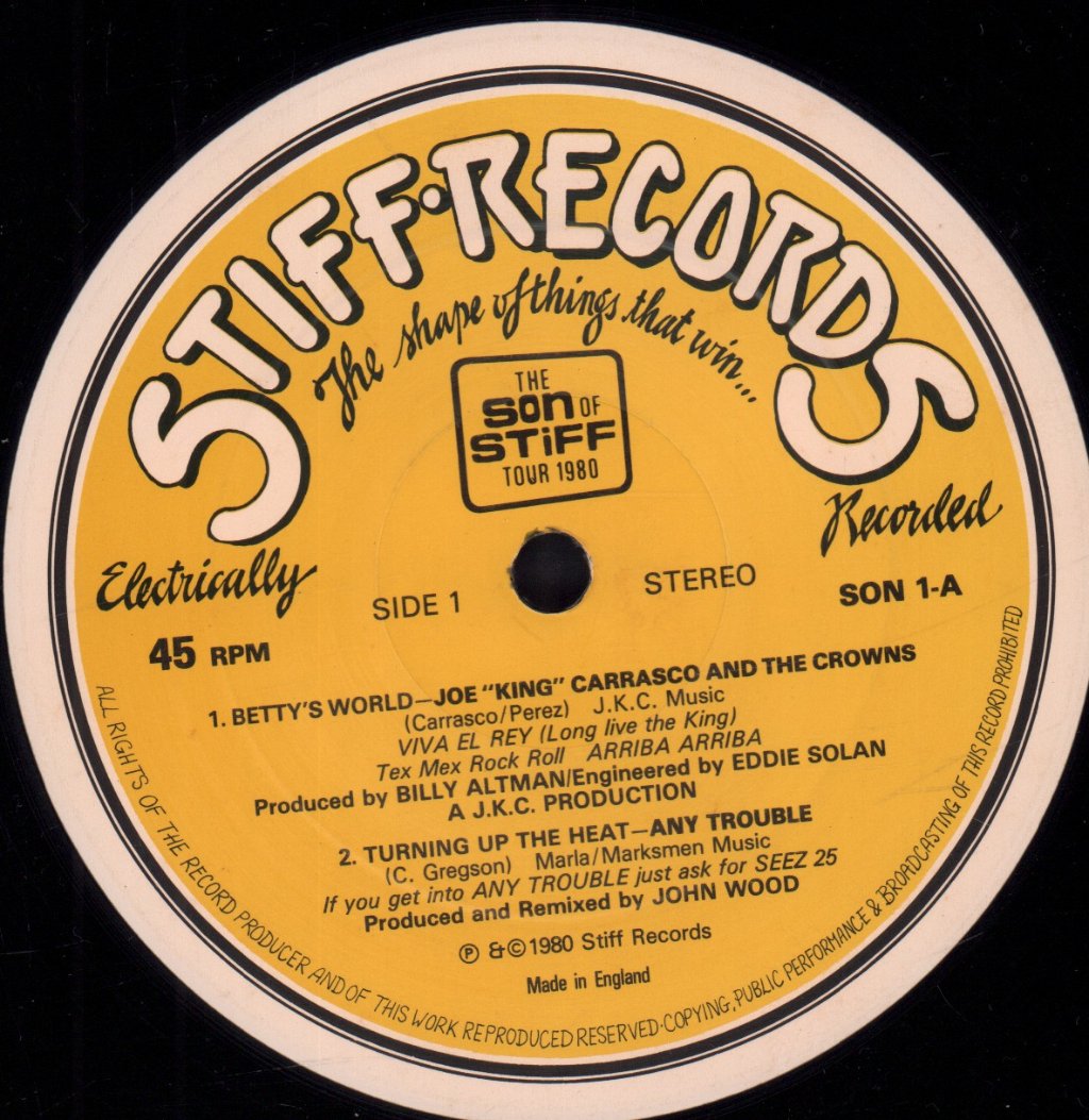 Various Artists - Son Of Stiff Tour 1980 - 12 Inch