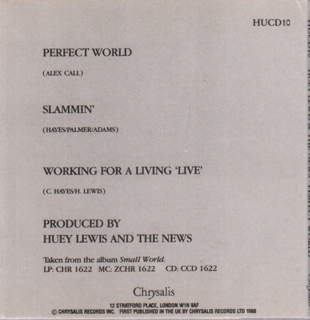 Huey Lewis & The News - Perfect World - Cd