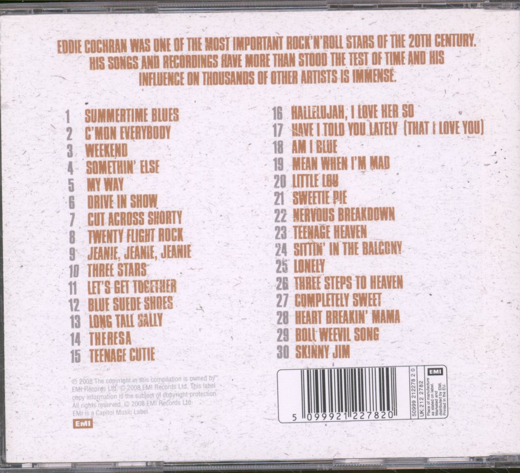 Eddie Cochran - Very Best Of Eddie Cochran - Cd