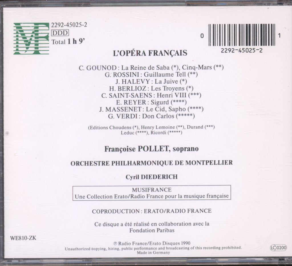 Françoise Pollet - L'Opéra Français - Cd