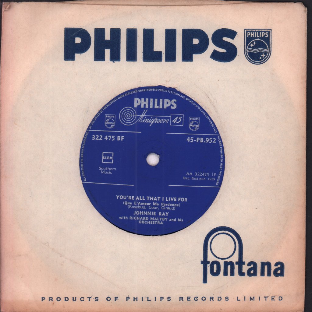 Johnnie Ray - I'll Never Fall In Love Again - 7 Inch