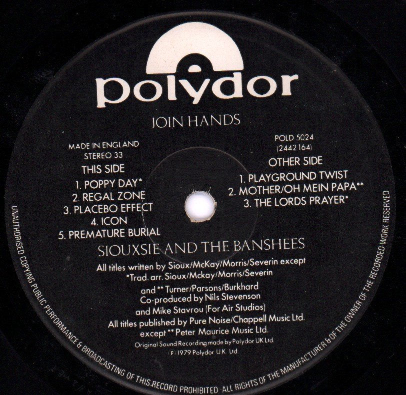 Siouxsie And The Banshees - Join Hands - Lp