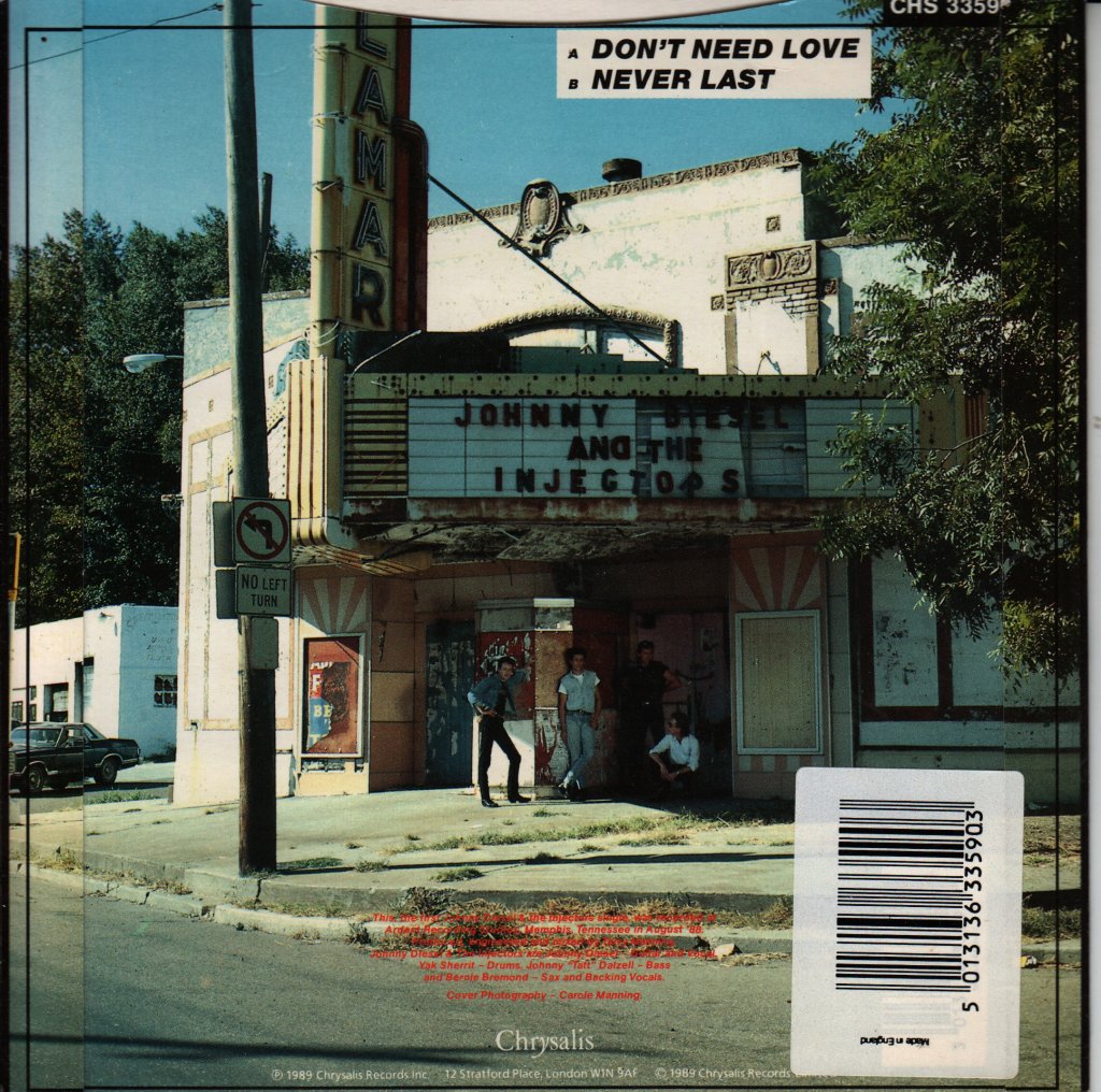 Johnny Diesel & The Injectors - Don't Need Love - 7 Inch