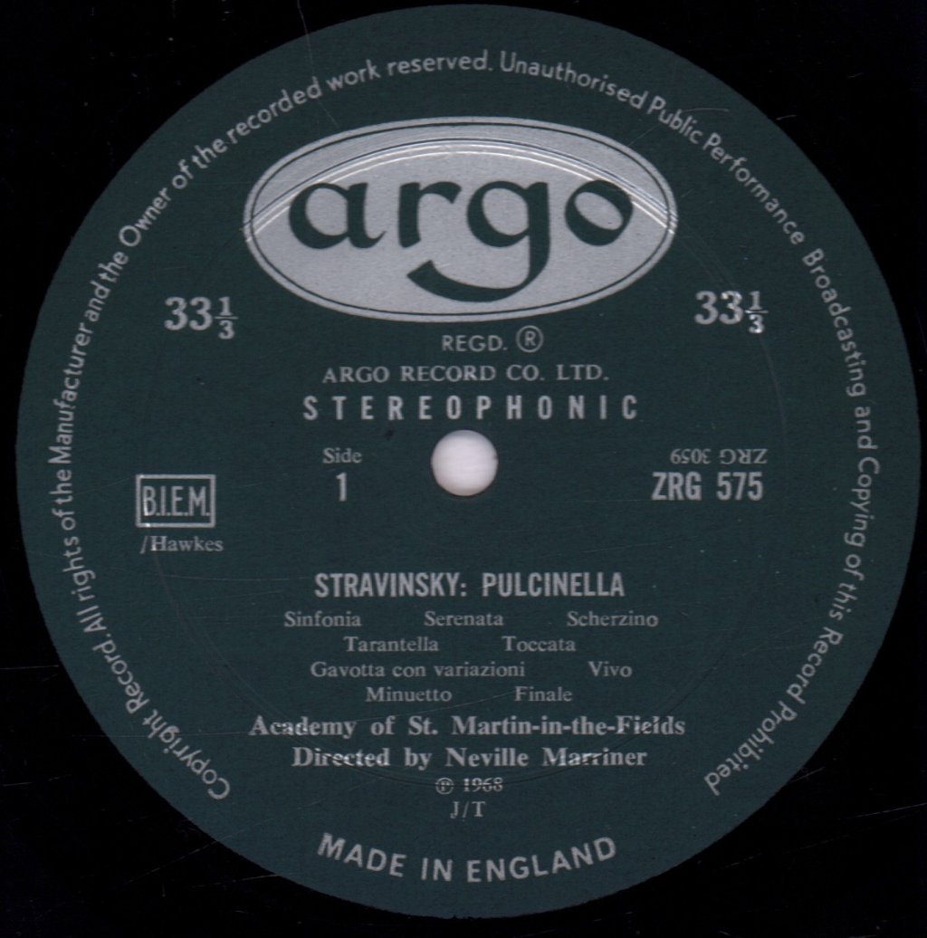 Academy Of St. Martin-in-the-Fields - stravinsky Pulcinella Apollon Musagète - Lp