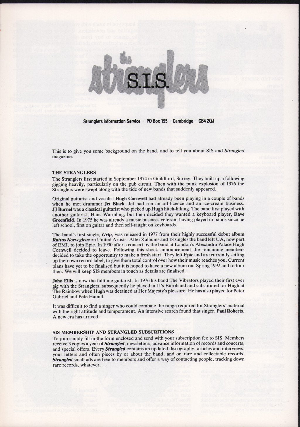 Stranglers - Strangled Volume 3 Number 32 - Fanzine