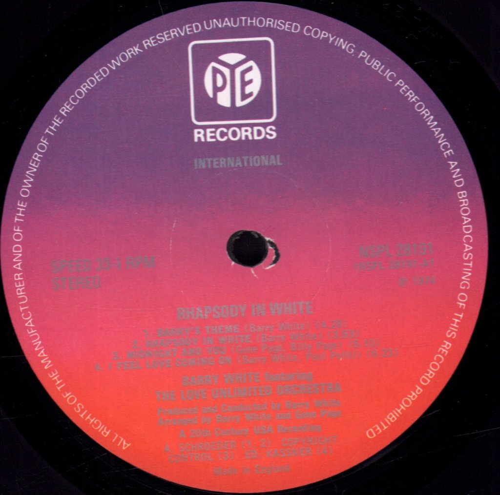 Love Unlimited Orchestra - Rhapsody In White - Lp