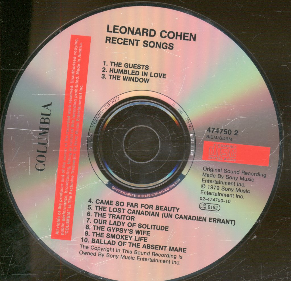 Leonard Cohen - Recent Songs - Cd