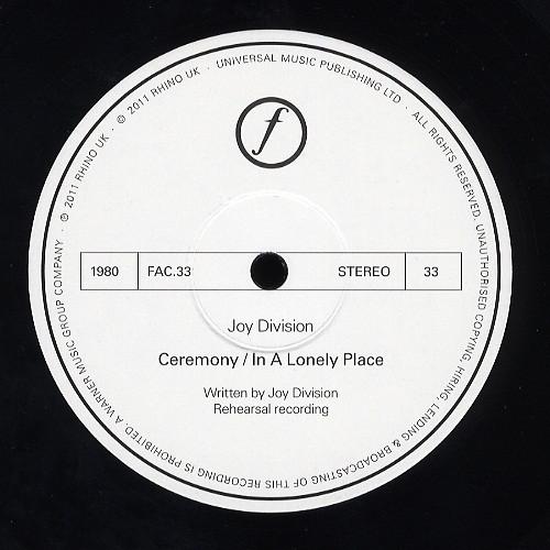 Joy Division - Ceremony / In A Lonely Place - 12 Inch