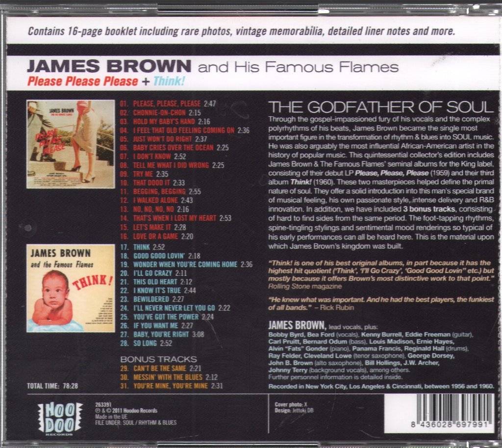 James Brown & The Famous Flames - Please Please Please + Think! - Cd