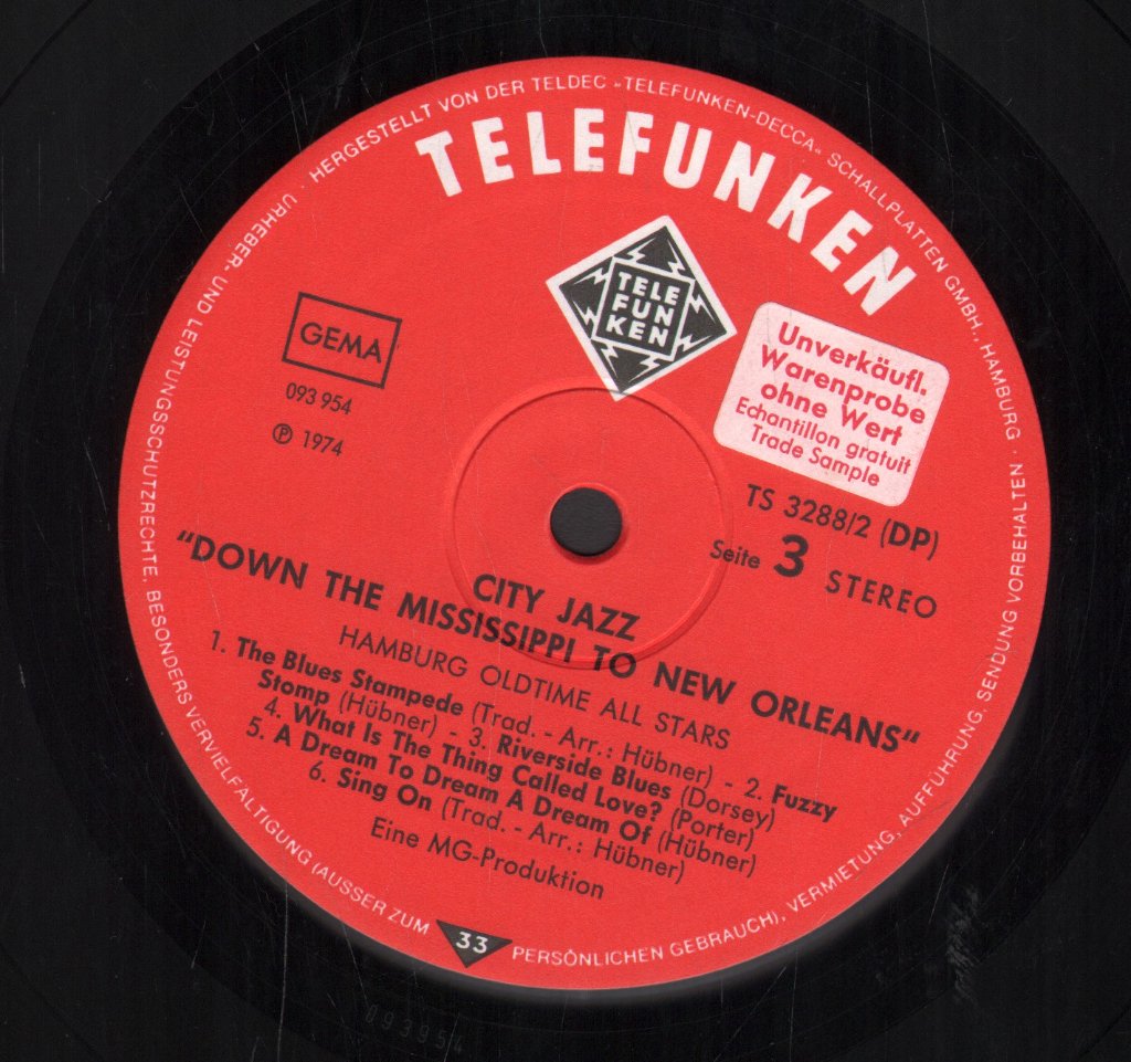 Hamburg Oldtime Allstars - Down The Mississippi To New Orleans - Double Lp