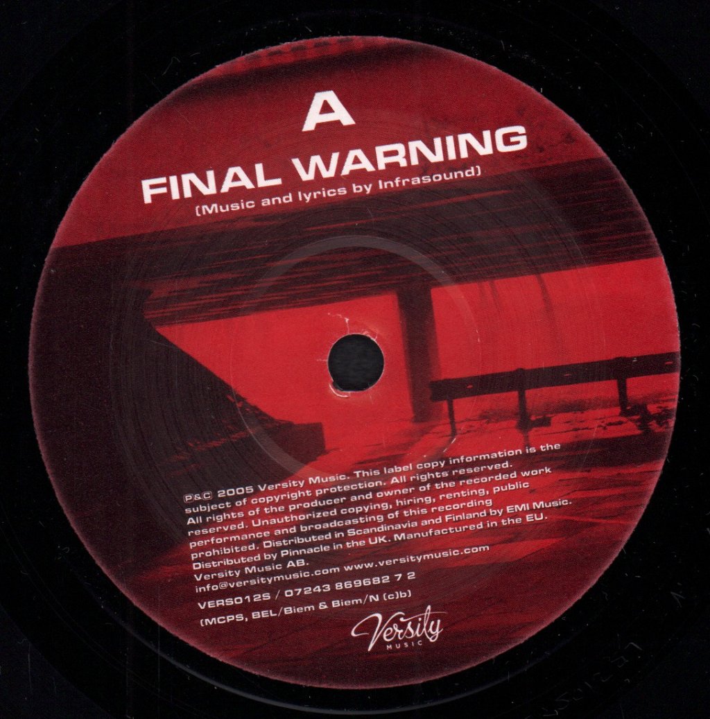 Infrasound - Final Warning - 7 Inch