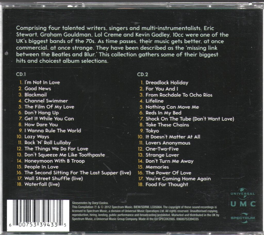 10cc - I'm Not In Love - The Essential Collection - Double Cd