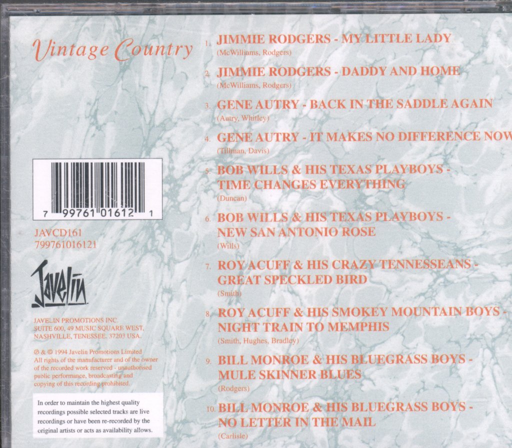 Various Artists - Vintage Country - Cd
