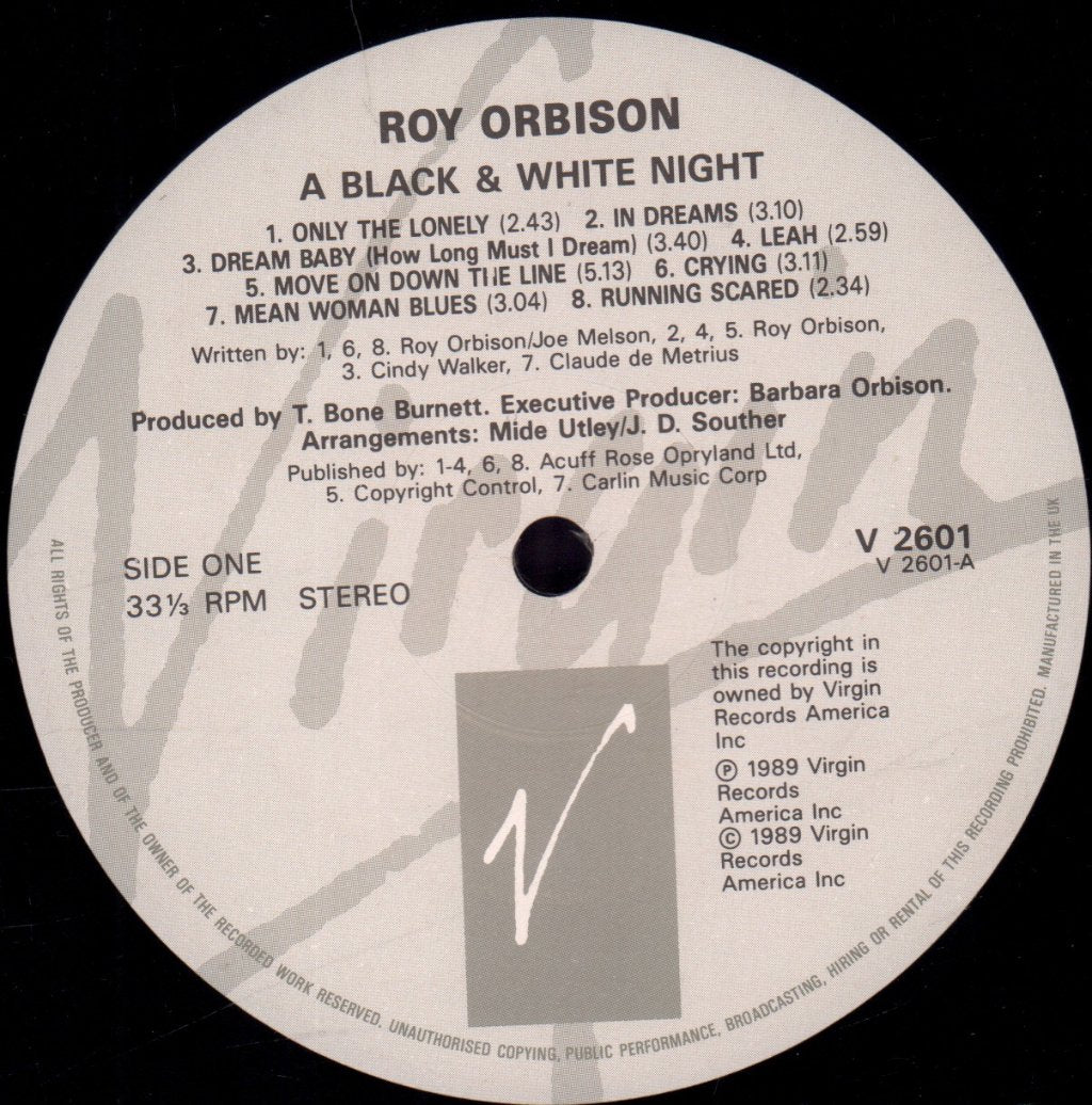 Roy Orbison And Friends - A Black And White Night Live - Lp