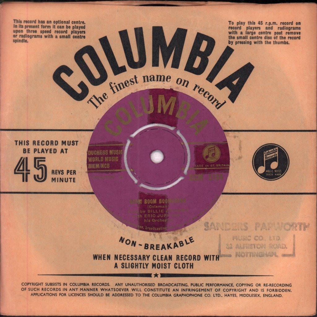 Billie Anthony with Eric Jupp and His Orchestra - Something's Gotta Give - 7 Inch