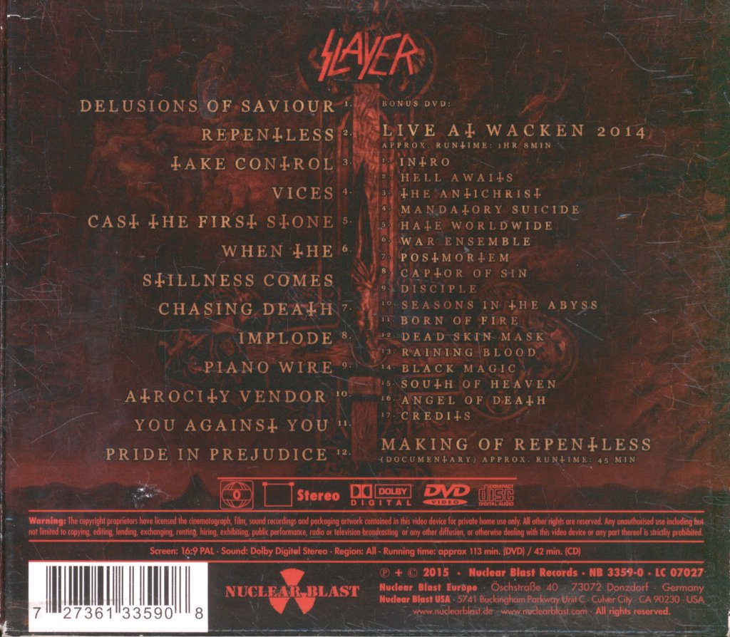 Slayer - Repentless - Cd/Dvd
