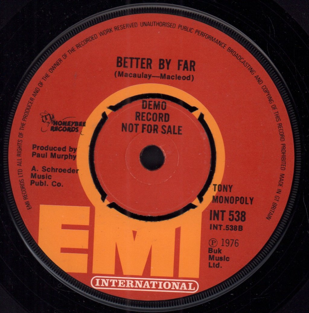 Tony Monopoly - Let The Heartaches Begin - 7 Inch