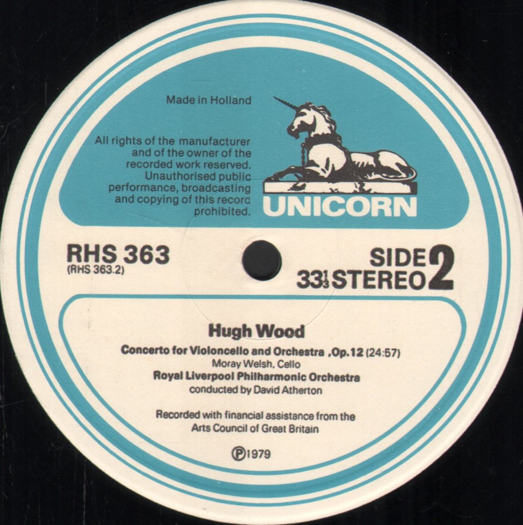 Manoug Parikian / Moray Welsh / Royal Liverpool Philharmonic Orchestra - Hugh Wood - Violin Concerto / Cello Concerto - Lp