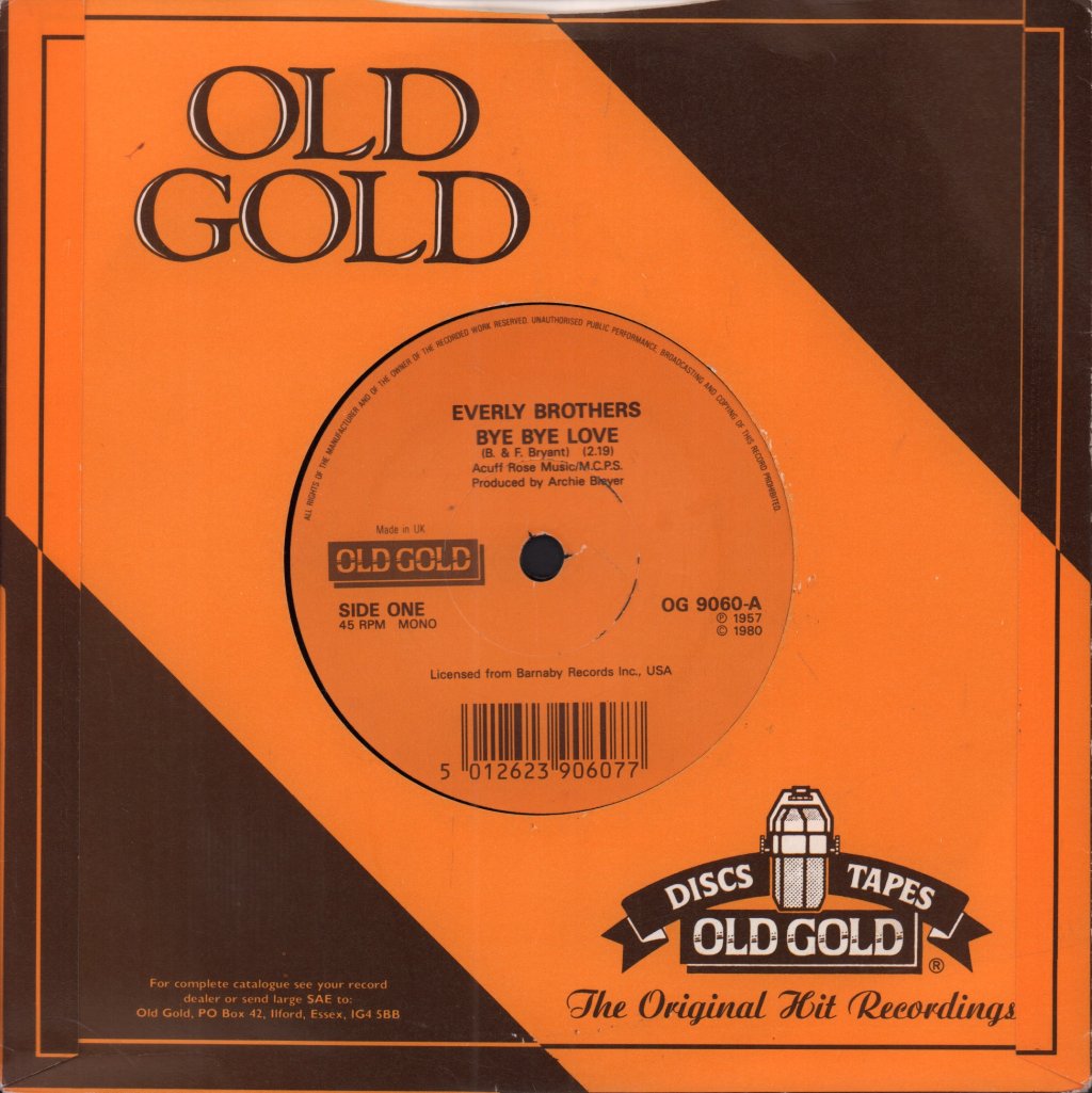 Everly Brothers - Bye Bye Love - 7 Inch